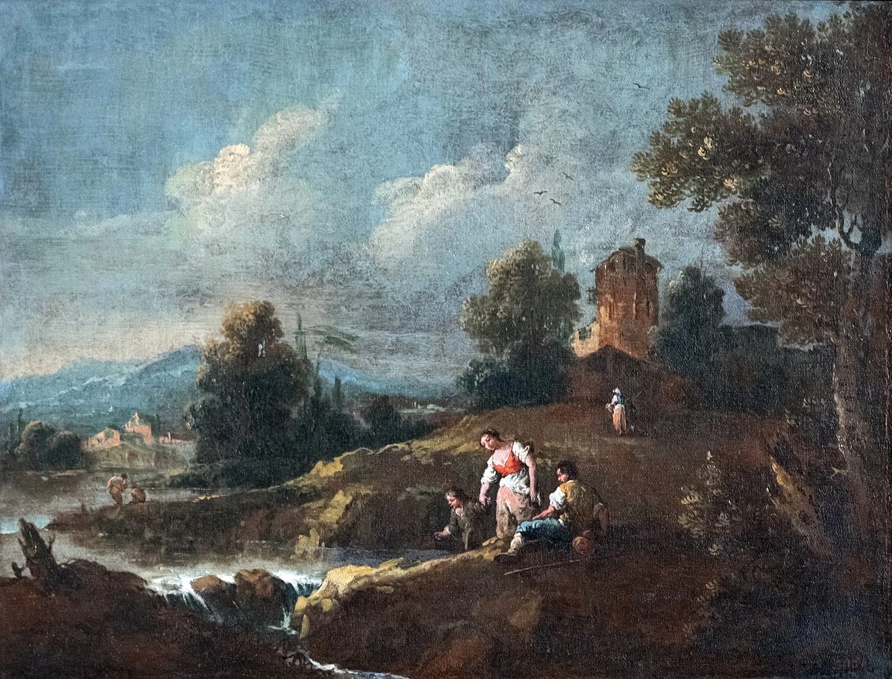 Paesaggio con riposo al torrente - Ca' Rezzonico , Venezia